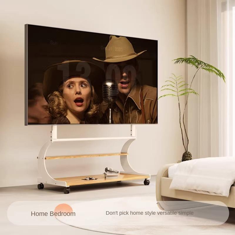 Heavy Duty 50-100 Inch Mobile TV Stand Cart TV Shelf Mute Wheels Up To 220lbs Max VESA 900x600mm Floor Stand TV Support Shelf