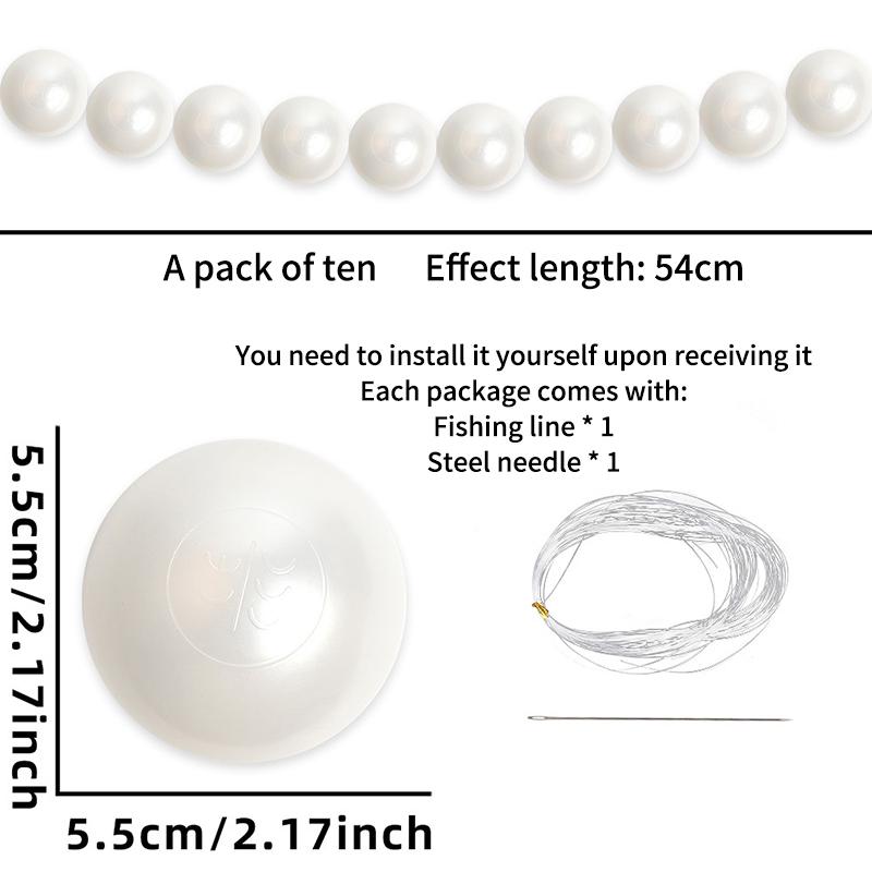 5.5-8CM Faux Large Pearl Plastic Pearl String Hanging Ornaments Elegant DIY Backdrop Decor For Weddings Parties Pearl Garlands
