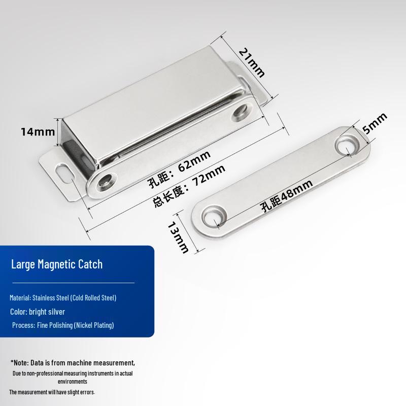 Unsichtbarer Magnetischer Türfang für Schränke und Garderoben - Lochfreier, Starker Magnetischer Clip Saug-Beschlag