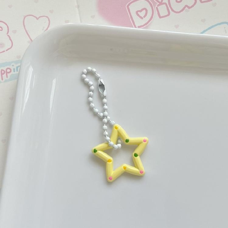 Stylish Adorable Acrylic Star Dot Keychain Fun and Unique Hollow Star Charm