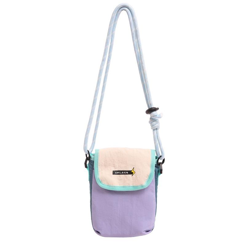 

Mobile Phone Bag, Cross-body Bag, Trendy Outdoor Lightweight Strap Bag, Nylon Small Bag фіолетовий/білий