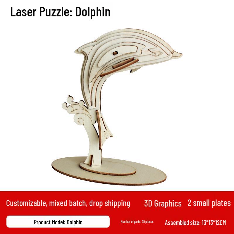 Marine Life Series 3D Wooden Puzzle - Challenging Educational Toy Display