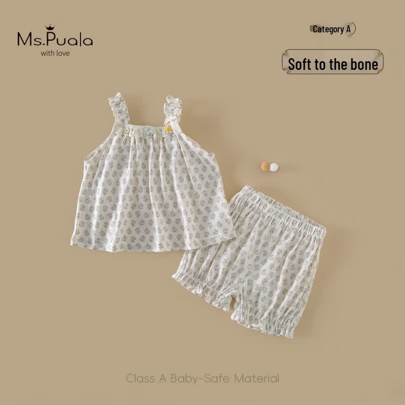 MS. PUALA Baby Girl Summer Sleeveless 2-Piece Outfit 80 cm