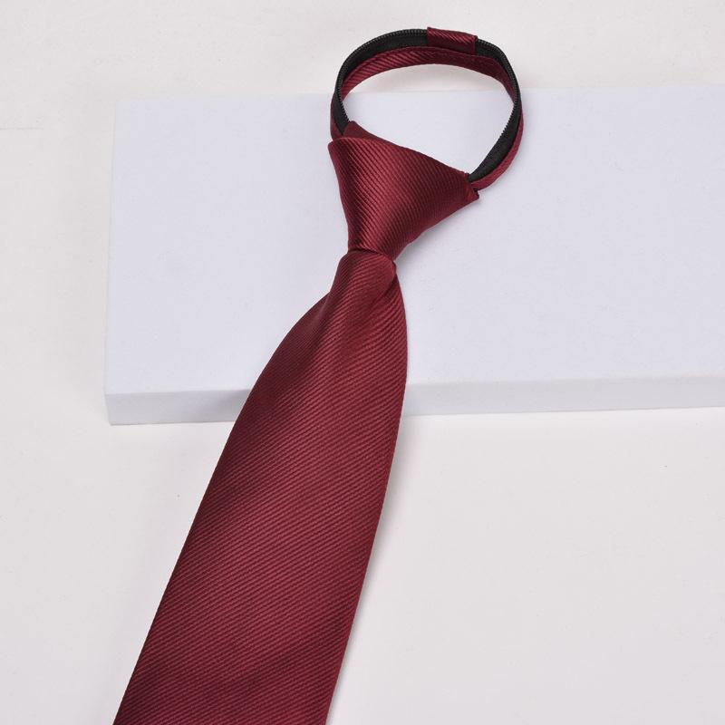 Krawatte Herren Reißverschluss Knotenfrei Klassisch Blau Schwarz Burgunder Einfarbig Gestreift Anzug Kleid Kragen