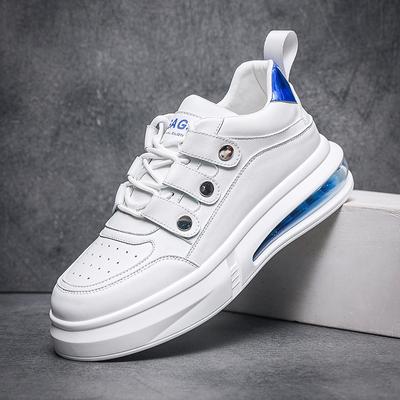 European Station Men's Shoes 2024 Autumn New Trendy Brand Inner Height Increase White Shoes Boys Thick Baseplate Shoes Casual Sports