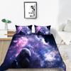Star Printing Bedding Single Double Bed Full Size 3D Microfiber Universe Printing Pillowcase and Quilt Cover 2/3 Comfortable Home Decoration