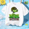 Sommer Rundhals T-Shirt für Jungen Mädchen Lässig Tägliche Kleidung Plants Vs Zombies Niedlich Kawaii Cartoon Mode Street Style 312Y