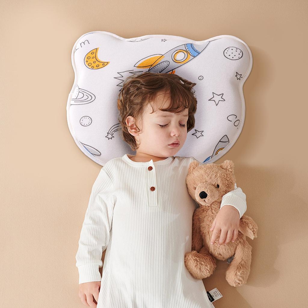 Almofada de Bebê Tipo A Espuma de Memória Almofada Modeladora para Dormir de Bebê, Algodão 100% - Núcleo de Almofada em Viés Para Corrigir a Forma da Cabeça Almofada Corretora