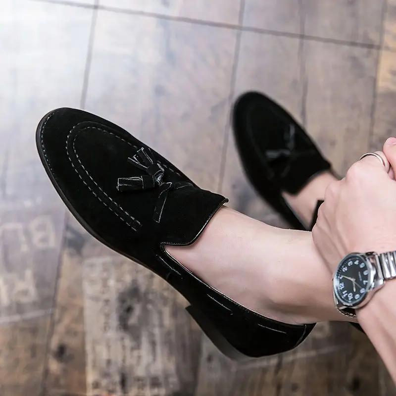 Man Casual Shoe Loafers Leather Shoes for Men Slip-on With Tassels Shipping Free Comfortable Sale New In 2024 Trend Low Price Pu