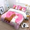 Cute Alpaca Couple Pink Hearts Bedding Duvet Cover Set Duvet Cover Pillowcases  (1*Duvet Cover 2*Pillowcases, without duvet insert)