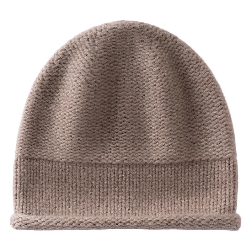 Cashmere men's and women's curling edge thickened lazy style retro fashion versatile autumn and winter new casual knitted hat