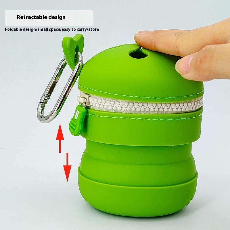 1 Piece Portable Storage Pouch For Small Fishing Gear Outdoor Waste Collection Foldable Fly Fishing Silicone Storage Container