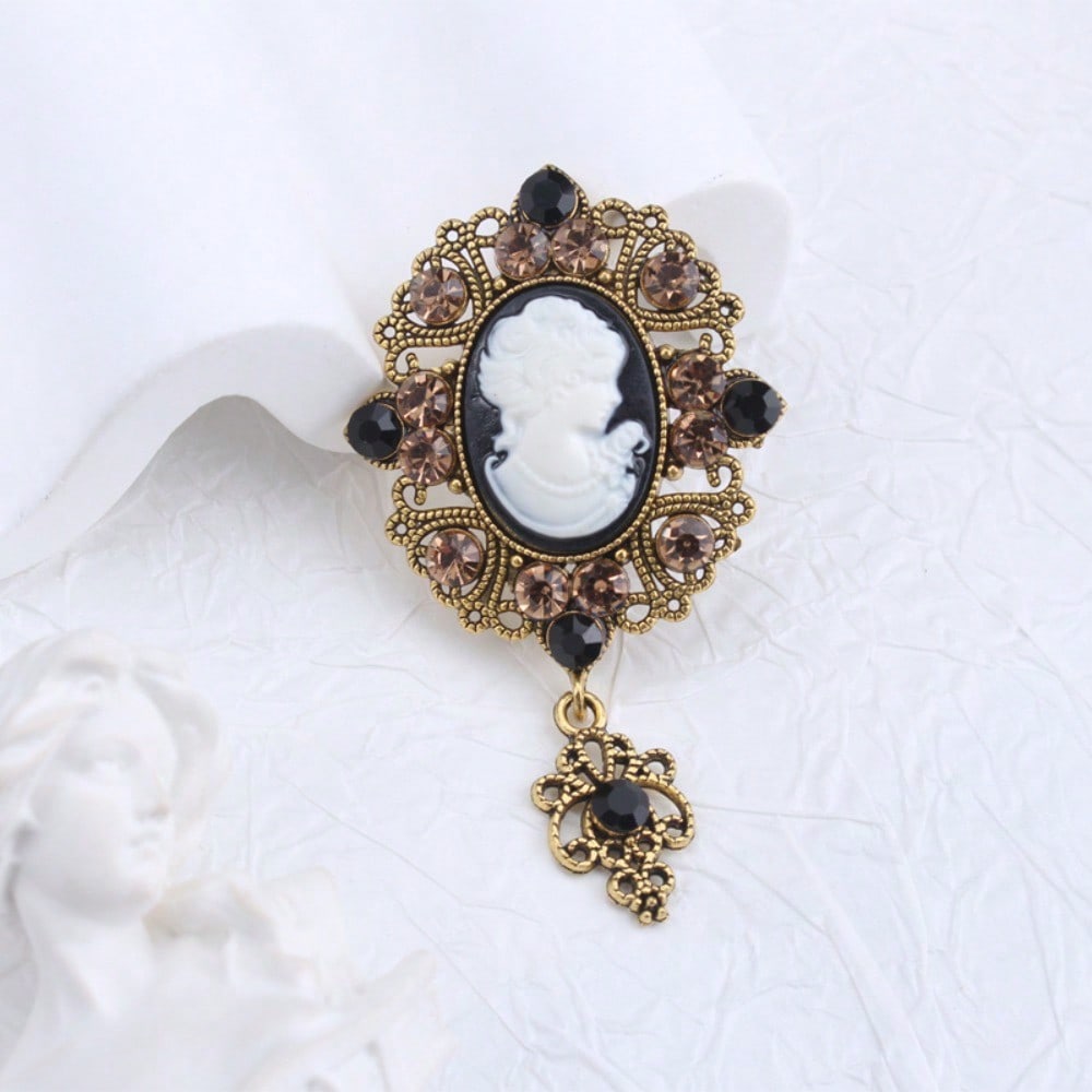 1pcVintage Victorian Women's Exquisite Brooch, Pin Jewelry - Retro Elegant, Fashionable, Unique Design, for Scarves/Jackets/Bags