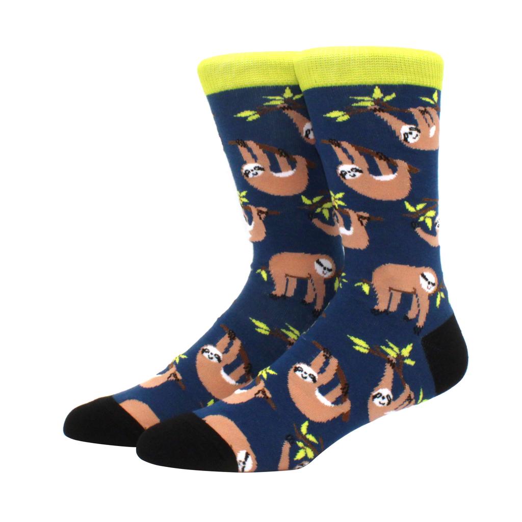 New Hiphop Cotton Men Socks Harajuku Happy Funny Animal Flamingo Penguin Chili Dress Socks for Male Wedding Christmas Gift