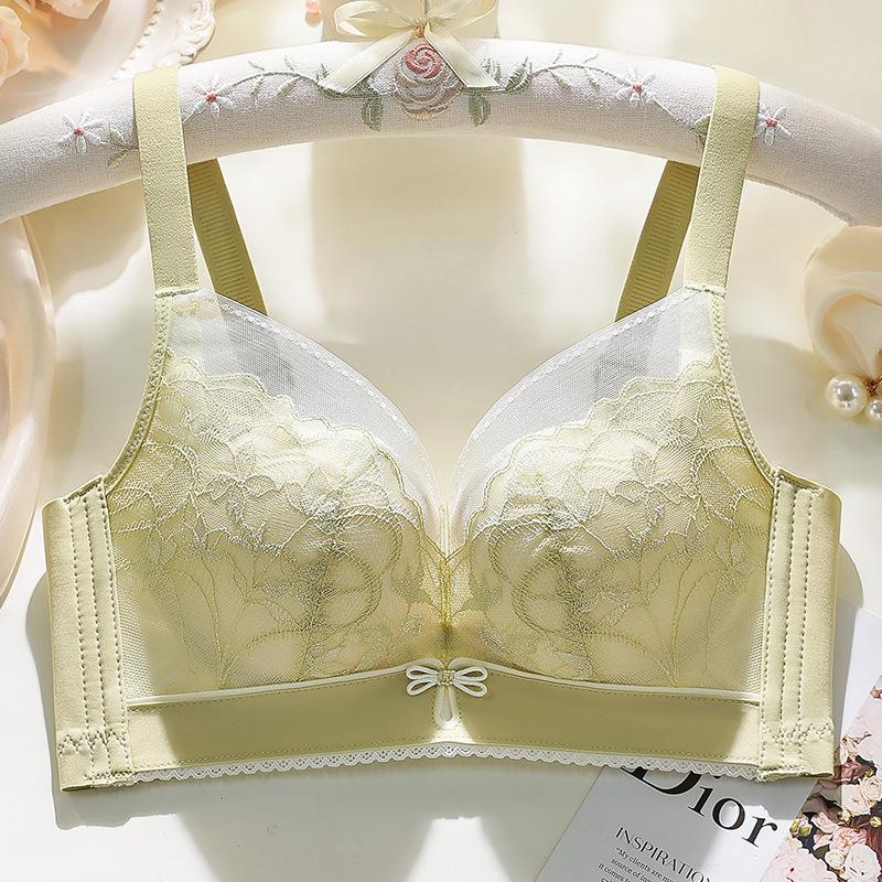 Gathering Bra for Women Lightweight and Breathable Lace Adjustable Bra Sexy Push Up Bra