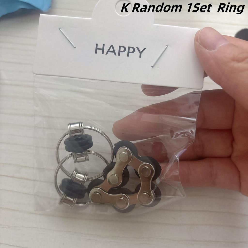 Bike Chain Fidget Toys Set - Six Roller Chain & Key Flippy Chain Novelty Stress Relief Toys for Pressure Relief Autism ADHD ADD