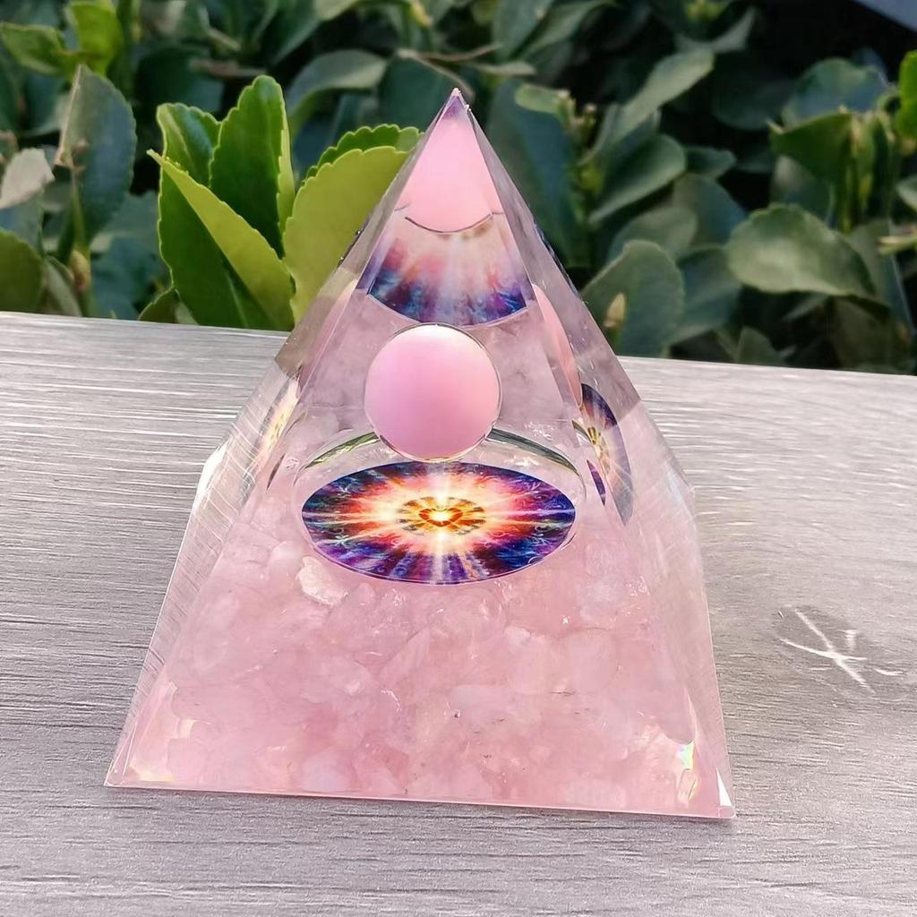 Crystal Stone Pyramid Resin Decor: Home, Office, Car Ornaments