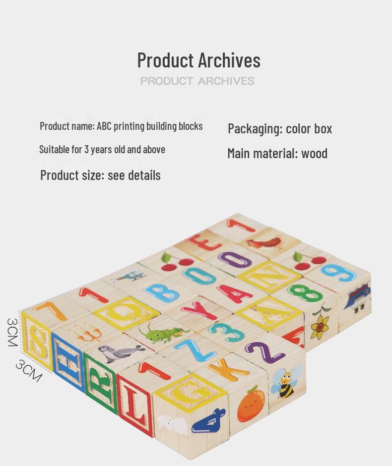 Wooden English Letter Matching & Counting Blocks for Early Childhood Education