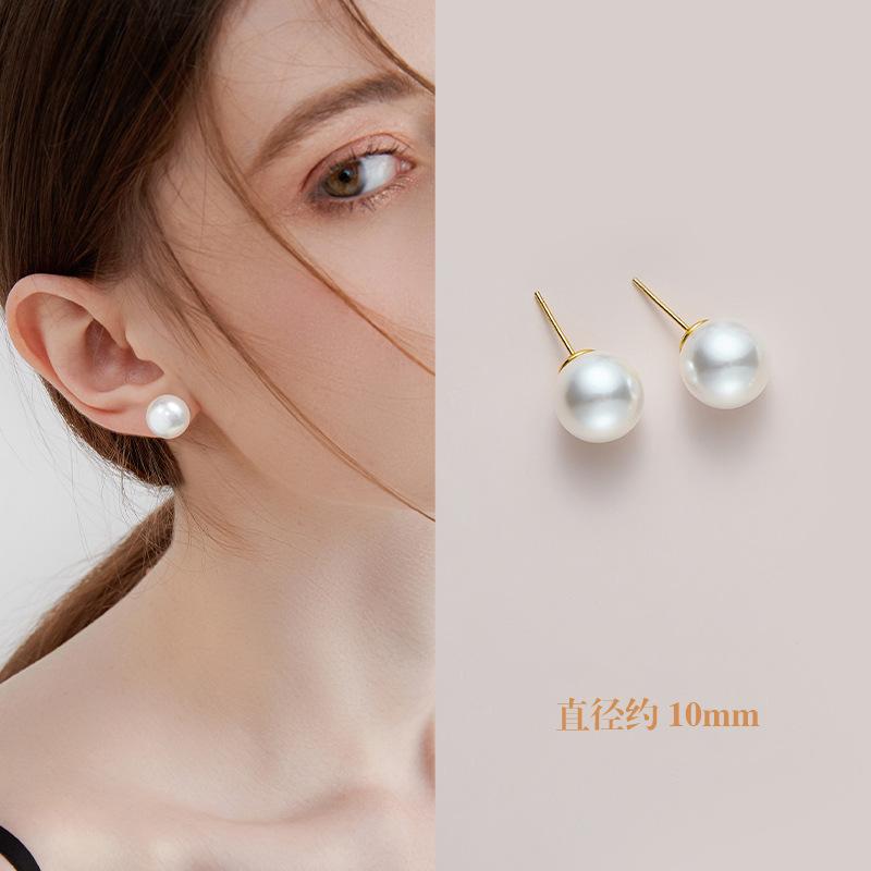 Ultra-white Red Bun Pearl Earrings Unique Retro Design Light Luxury Senior Sense Ear Hole-friendly Fashion Ear Jewelry