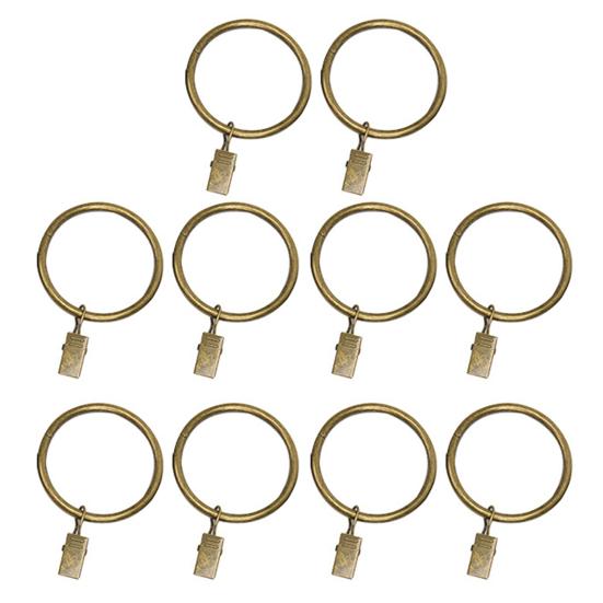 10Pcs Sturdy Metal Curtain Clip Rings Easy To Use Smooth Pull Space-Saving Load-bearing Curtain Rings