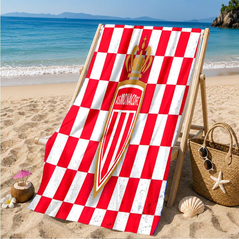 AS Monaco Wappen Strandtuch Mikrofaser Strandtuch, Leicht und Schnelltrocknend, für Sommerreisen, Schwimmbad-Fan Geburtstagsgeschenk