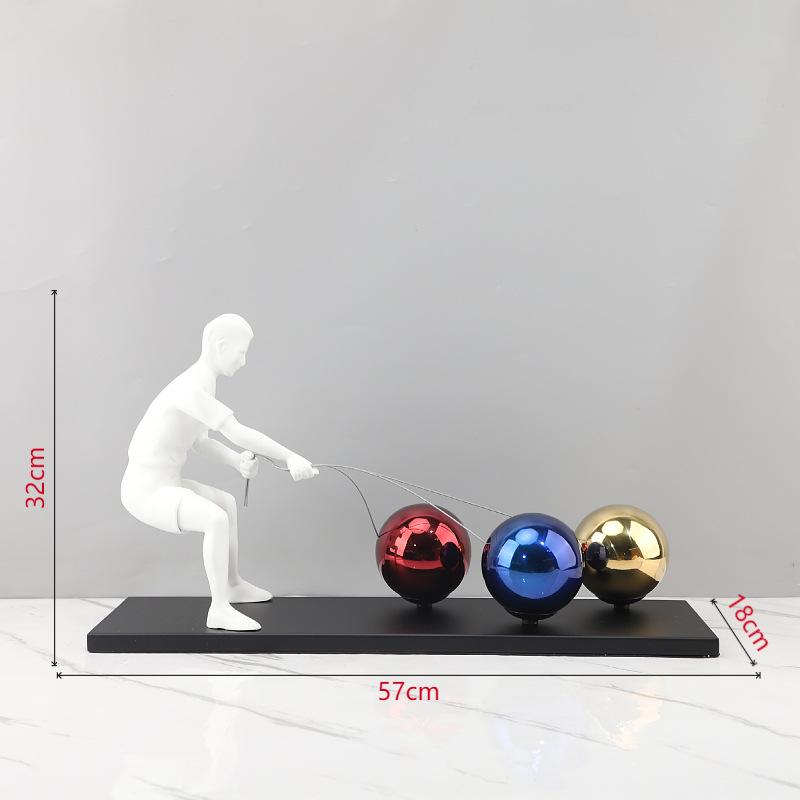 

Creative Metal Rally Ball Sculpture Crafts, Modern Abstract Art Figure Decoration Ornaments, Home and Living Room Decoration