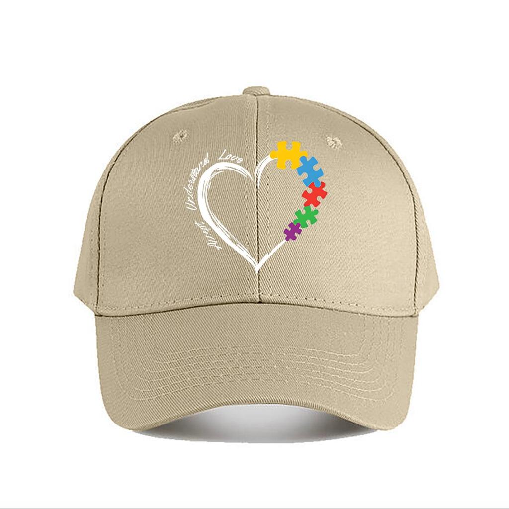 Autism Support Heart Puzzle Baseball Cap Fashion Unisex Sunhat Womens Outdoor Sports Snapback Cap