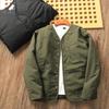 Men's Retro Quilted Cotton Jacket - Warm, Trendy, Loose Fit, Casual V-Neck for Autumn/Winter