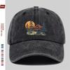 Mountain Bear Sunset Graphic Washed Cotton Baseball Cap Outdoor Adjustable Snapback Hat