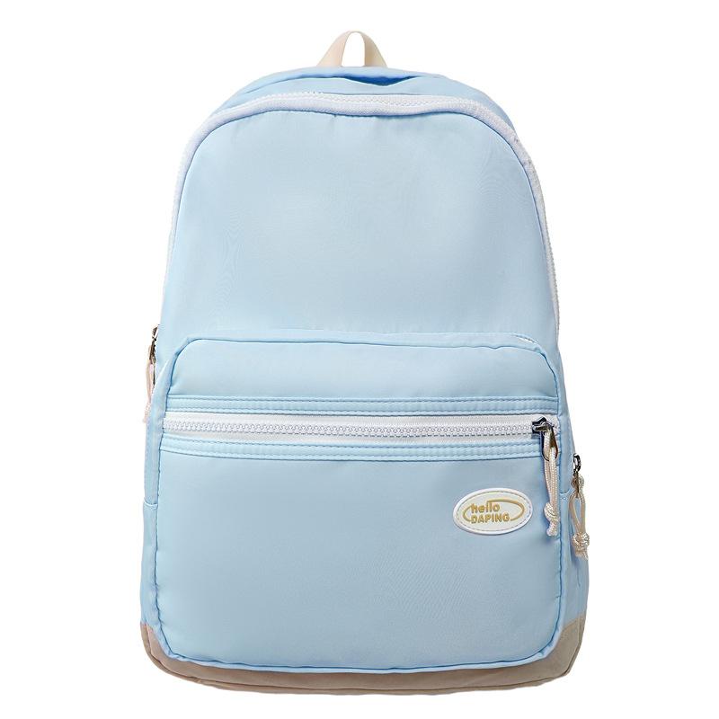 

Рюкзак для ученика средней школы, женский рюкзак большой вместимости с цветовым контрастом, легкий дорожный рюкзак синий