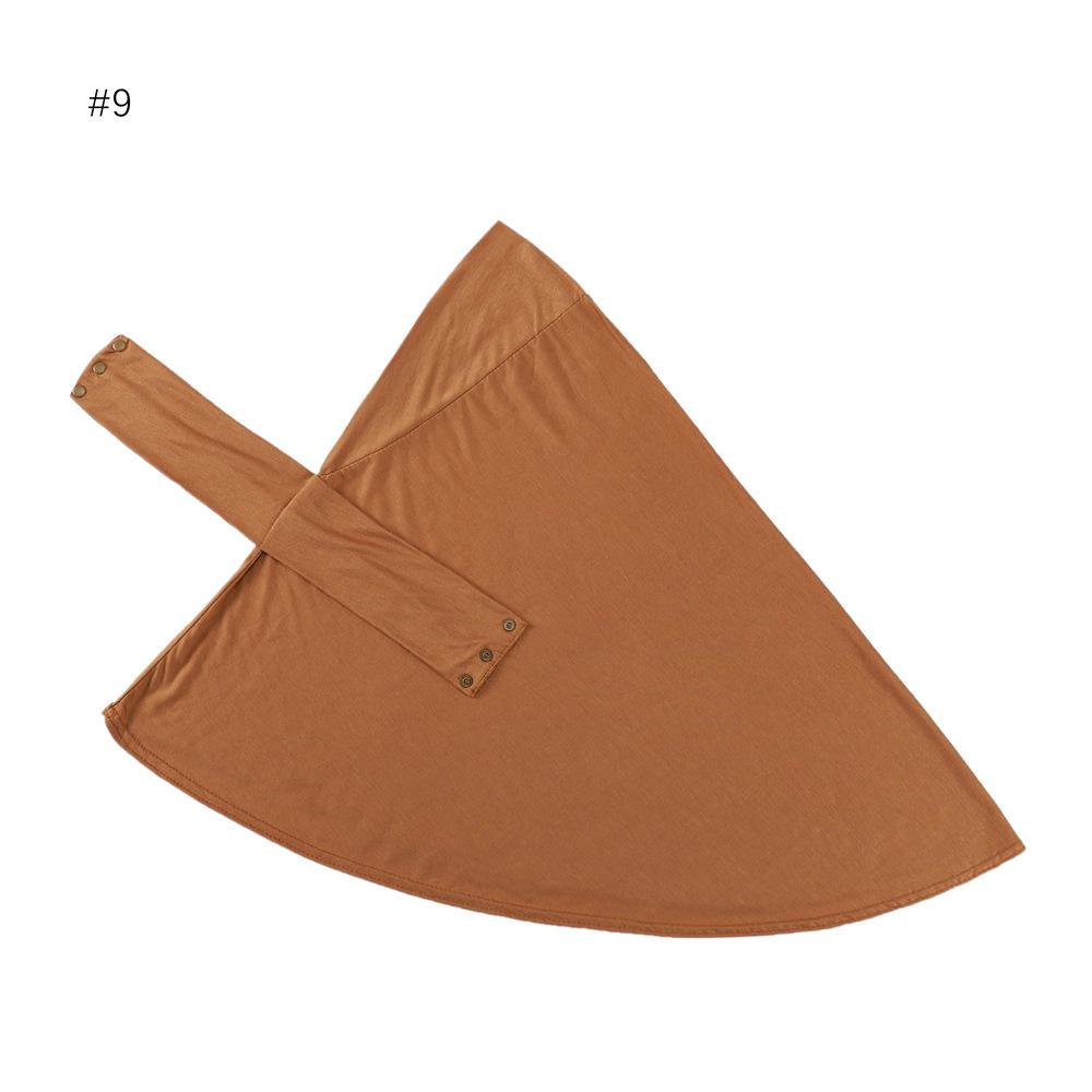 Plain Solid Modal Jersey Button Instant Hijab Cap Women Elastic Muslim Full Cover Snap Fastener Islam Foulards Bonnet Headband