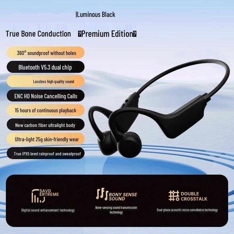 Wireless Bone Conduction Bluetooth Sports Headphones for Running & Cycling