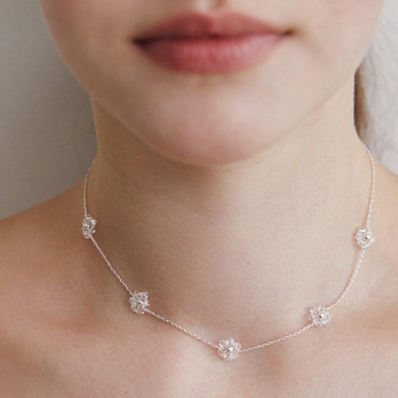 TATIANA (925 Silver) Crystal Flower Necklace NZ2401