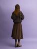 KOOLKITTEN V-Neck Pullover Oversized Knit Scarf Set (Brown)