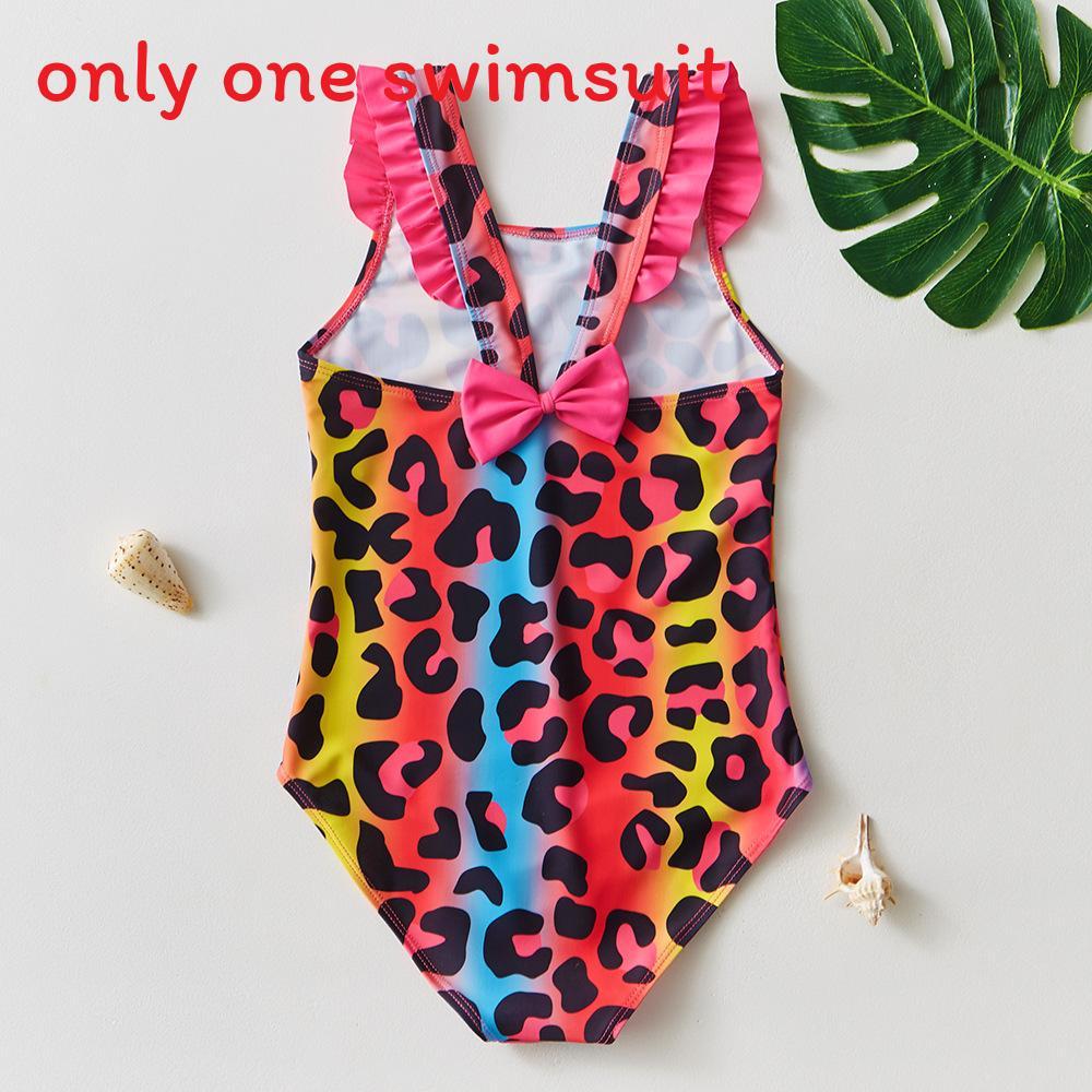 Girl Swimwear With Flamingo Print And Ruffle Shoulder Straps For Water Sports