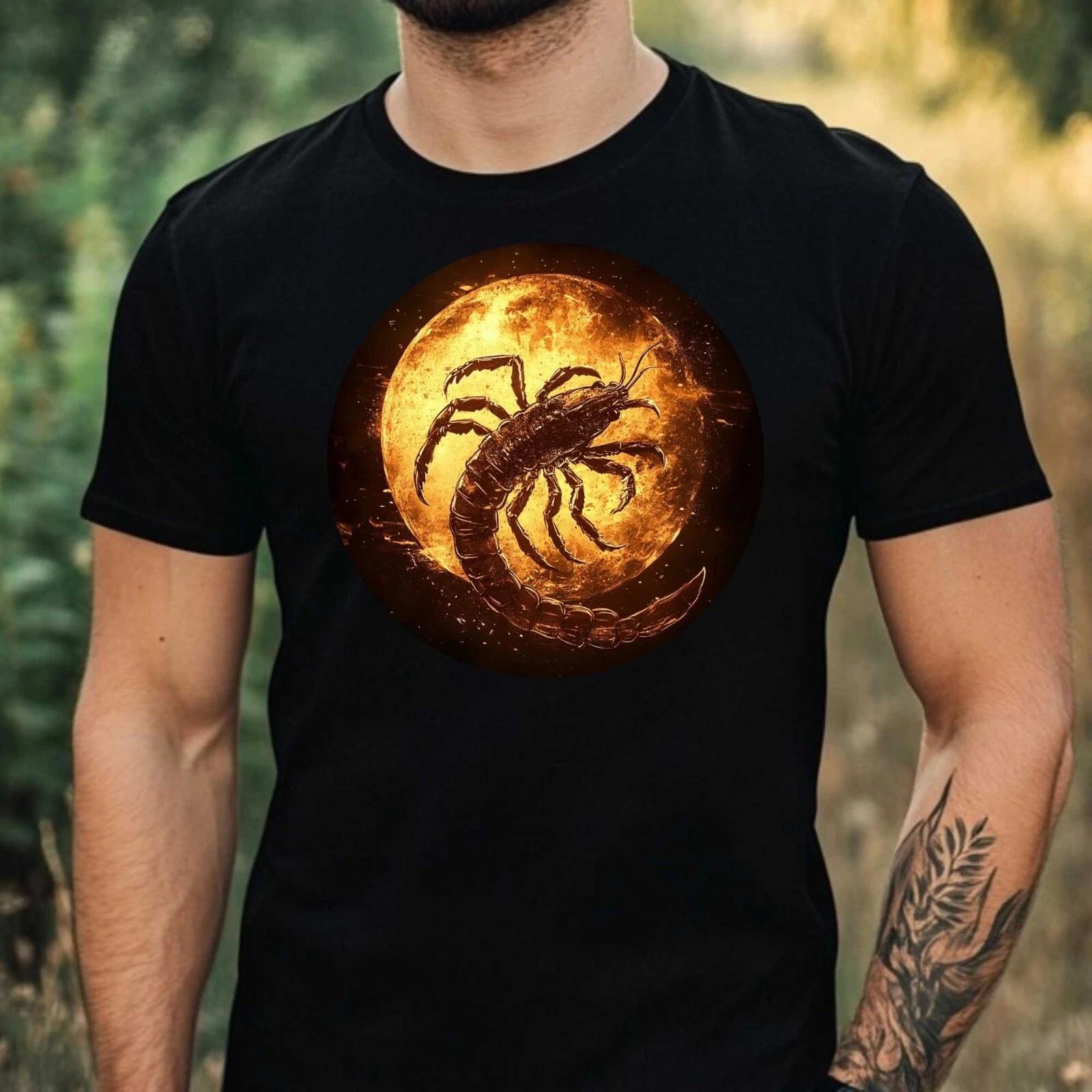 T-Shirt Herren Skorpion im Mondlicht Motiv Baumwolle Größe XS bis 5XL L