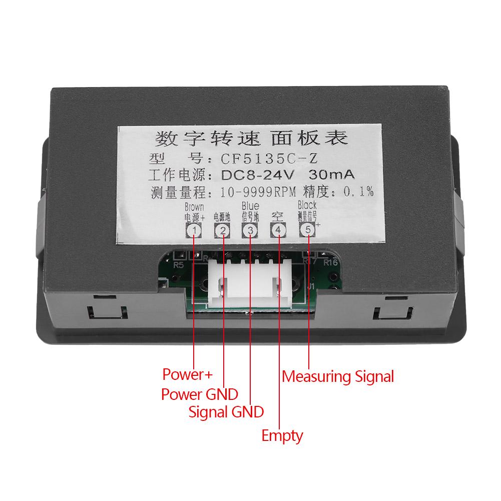 4 Digital LED Tachometer RPM Speed Meter  Hall Proximity   Sensor NPN(Red)