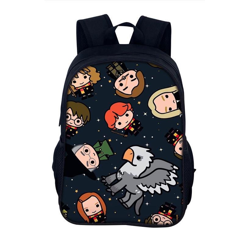 Harry Potter Student Backpack Nylon School Bag With Padded Laptop Compartment For Boys And Girls