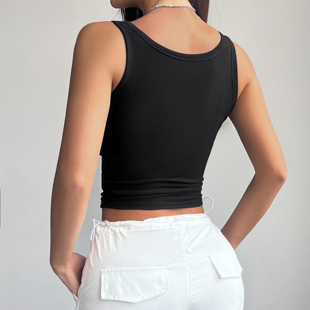 Jarní a letní móda Dámský temperamentní štíhlý jednobarevný košilkový top