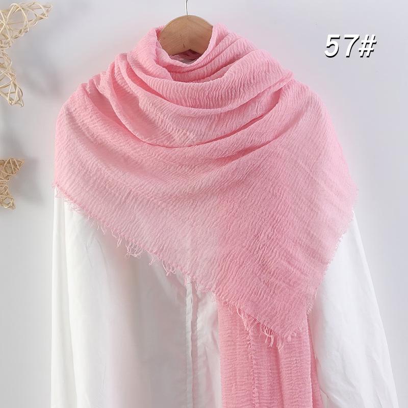 Sciarpa da donna in cotone lino seta - Per tutte le stagioni, colore unito, versatile foulard per testa e parasole