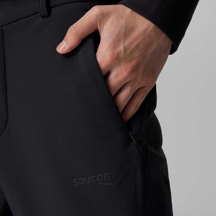 SAUCONY Solid Color Sports Fashion Versatile Mid-Rise Casual Pants Men Bottoms Black SC2240202AL-BK01