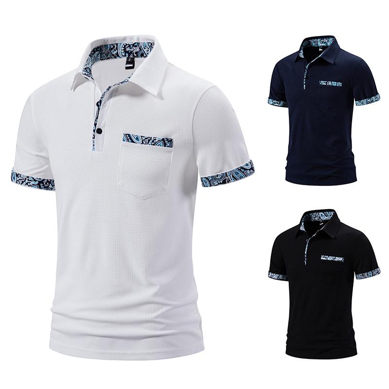 2024 Herren Europäische Größe Sommer Lässig Locker Sitzen Revers T-Shirt