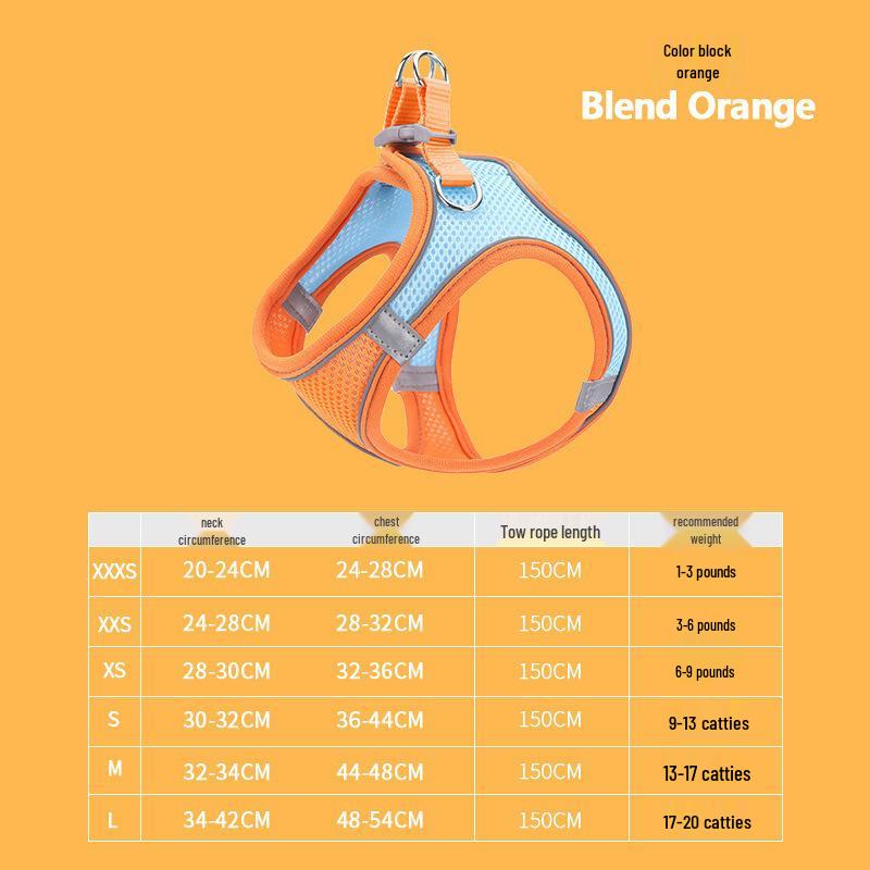 Reflective Vest-Style Pet Harness and Leash Combo