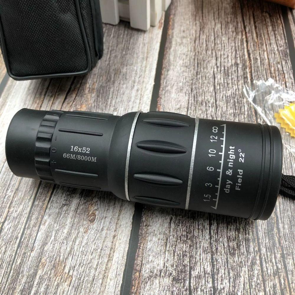 8XMagnification 16x52 Monocular Telescope Waterproof Long Range Spyglass  Hiking Outdoor