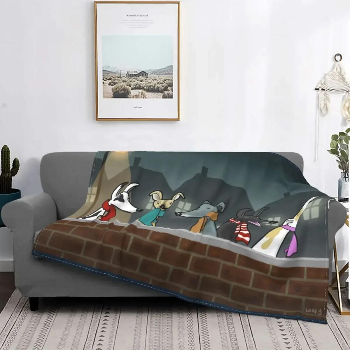 

Одеяло Whippet из мягкого фланелевого флиса, теплое, для борзых собак, пледы для офиса, постельные принадлежности, покрывала для диванов 30x40in