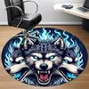1pc Wolf Pack Office Round Area Rug, Under Office Chairs Bedroom Living Room Home Decor, Room Deco