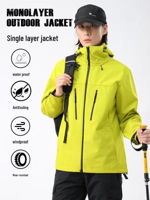 Unisex Waterproof Windproof Hooded Mountaineering Jacket - Trendy Spring/Autumn Wear with Taped Seams.