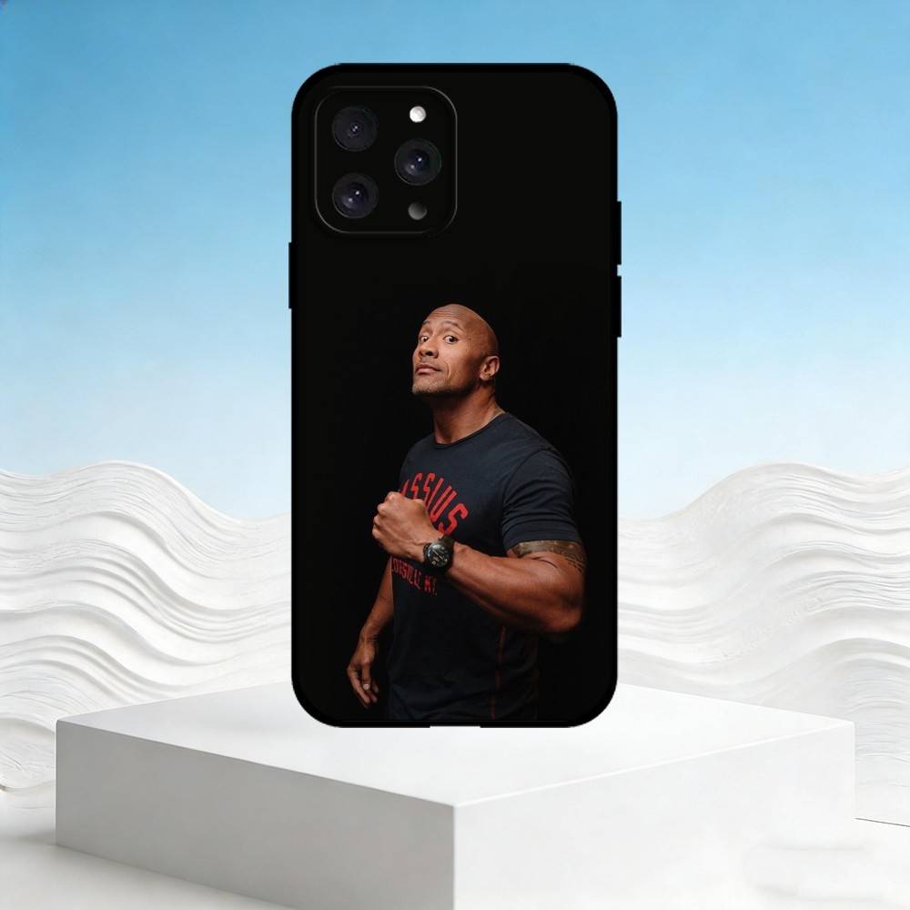 

D-Dwayne Johnson Phone Case For iPhone 17,16,15,14,13,12,11 Plus,Pro Max,SE4Soft Silicone Black Cover iPhone15plus
