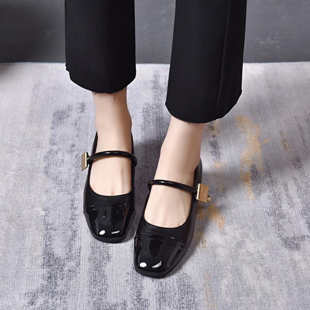 Mary Jane Shoes Women's Spring and Summer New Shallow Mouth Medium Heel Single Shoes Niche Personality Small Fresh Women