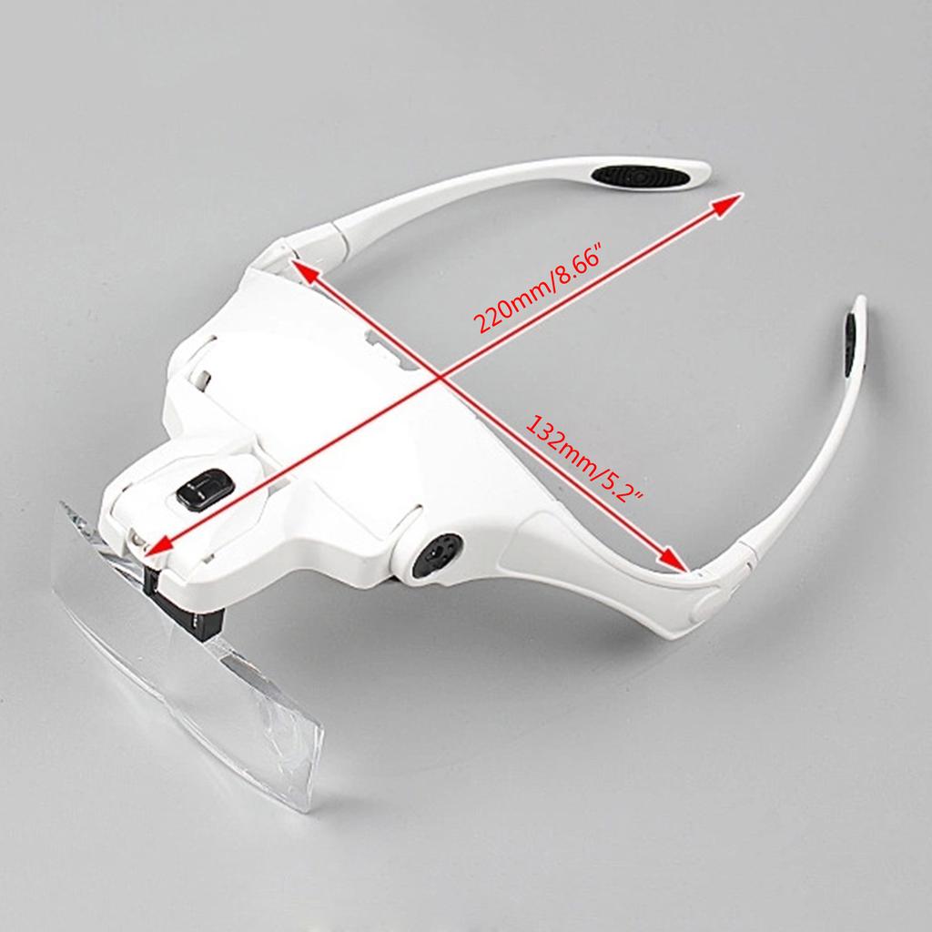 Lupă cu bandă pentru cap cu lumină LED Lupă pentru cap cu mâini libere cu 5 lentile pentru lucru în apropiere Ceas bijuterii ștampilă